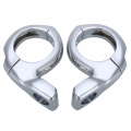 Mayitr 1Pair 1" Handlebar Motorcycle Turn Signal Light/Mirror Adapter Clamp Chrome Mount Silver 5.4cm*4.5cm|Si