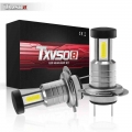 Txvso8 2020 Led H7 Headlight 6000k White Light Lamp Universal Cob Mini Car Bulbs 110w/set 26000lm Focos Led Automovil - Car Head