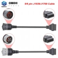 OBD2 Truck Diagnostic Tool 16 Pin Cable J1708 J1939 Connector OBD to OBD2 6 Pin 9 Pin Truck Cable for Cummins truck|Car Diagnost