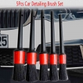 5pcs Car Detailing Brush Auto Cleaning Car Cleaning Detailing Set Dashboard Air Outlet Clean Brush Tools Car Wash Accessories -