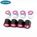 4 Pcs/Set Zinc Alloy Pink Crown Style Tire Valve Stem Cap Tire Wheel Stem Air Valve Caps for Auto Cars|Valve Stems & Caps|