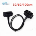 100cm 60cm 30CM Flat Thin As Noodle OBD2 OBDII OBD 16Pin ELM327 Male To Female Elbow Extension Cable Diagnostic Connector|Softwa