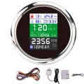 6 IN 1 Digital GPS Speedometer Odometer Tacho Meter Water Temperature Fuel Level Gauge with GPS Antenna for Boat Car Motorcycle