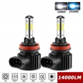 2pcs 360 Degree Led 14000lm H7 H11 Led Bulb H1 H4 H8 H9 9005 Hb3 9006 Hb4 Auto Car Headlight 6000k Fog Light 12v H7 Led - Car He