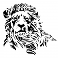 17*17CM Wild Mighty Lion Vinyl Car Stickers Western Styling Tuck Car Body Decal Black/Silver