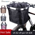 Bicycle Basket Pouch Aluminum Alloy Bike Bags Bicycle Front Bag Mountain Cycling Pet Carrier Biking Front Baggage Bag 3.0KG Load