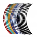 16 Strips Personality Motorcycle Car Wheel Tire Stickers Strips Reflective Rim Tape Motorbike Decals Auto Decoration Accessories