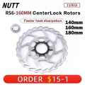 NUTT 140mm 160mm 180mm Disc Brake Rotor Centerlock Mountain Road Bike MTB Heat Dissipation Cooling Hollow Pads Disk Center Lock|