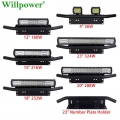 Suv Car 23" License Number Plate Holder W/ 4" 12" 15" 18" 20" Led Light Bar Offroad 4wd 4x4 Truck