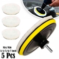 5PCS 3/4/5/6/7 inch Polishing Kit Polishing Pad Car Waxing Sponge Disk Wool Wheel Auto Paint Care Polisher Pads Car Accessories|