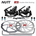 Nutt Mtb Bike Alloy Mechanical Disc Brake Bilateral 160 180 Mm Calipers Rotor Set Bmx Scooter Front Rear Mountain Bicycle Parts