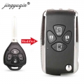 Jinyuqin Modified 4 Button Flip Key Shell For Toyota Alphard Corolla Rav4 Yaris Prado Camry Crown Avalon Remote Key Case Upgrade