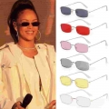 2021 Retro Small Oval Women Sunglasses Classic Colorful Metal Rectangular Sun Glasses Eyewear Uv400 Brand Shades Goggles - Glass