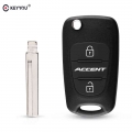 Keyyou Flip Folding Remote Key Shell Case 3 Buttons Fit For Hyundai Accent Keyless Entry Fob Cover Car Alarm Housing - Car Key -