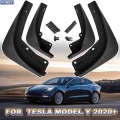 4pcs For Tesla Model Y 2020 2021 Mudflaps Mud Guards Flaps Splash Mudguard Fender Liner Front Rear Car Accessories Wheel Styling