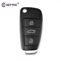 Keyyou 3 Button Folding Flip Remote Key Shell Case Fob For Audi A6l Q7 A2 A3 A4 A6 A6l A8 Tt 2008 2009 2010 2011 Fob Case - Car