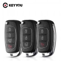 KEYYOU For Hyundai Solaris Ix35 IX45 I30 ELANTRA Santa Fe New Verna For Kia 3/4 Buttons Car Key Shell Fob Flip Remote Key Uncut|