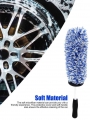 Wheels Brush Microfiber Detailing Brush with Removable Head Durable Rim Spokes Caliper Wheel Cleaner with Non Slip Handle|Sponge