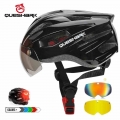 QUESHARK Men Women Ultralight Cycling Helmet Led Taillight MTB Road Bike Bicycle Motorcycle Riding Removable Lens Safely Cap|Bic