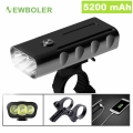 NEWBOLER 5200mAh Bike Light Kit T6 L2 Flashlight For Bicycle 2400 Lumen Led Lantern USB Headlight Mount Bracket Cycle Fornt Lamp