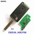 QCONTROL Car Remote Key 433MHz Fits for CITROEN C1 C2 C3 C4 C5 Berlingo Picasso ID46 (CE0536 ASK/FSK, 2 Buttons VA2)|Car Key|