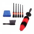 8/10pcs Car Brushes Car Detailing Brush Cleaning Tool Long Soft Bristle For Car Dashboard Window Wheel Tire Cleaning Brush Towel