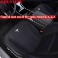 Flannel Upholstered Protect Seat Cover For Tesla Model 3 X S Y Cushion Car Modified Interior Decorate Accessories -