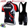 new 2020 red STRAVA Bicycle Team Short Sleeve Maillot Ciclismo Men's Cycling Jersey Summer breathable Cycling Clothing Sets|