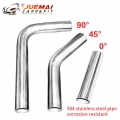 Car Modified Exhaust Pipe 304 Stainless Steel Pipe 0/45/90 Degree Thickened 1.5mm Bends Tube Elbows Connector Car Accessories -