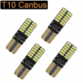 4pcs T10 Led Bulb Canbus 5w5 Car W5w Led Signal Light 12v 6000k License Plate Lights 4014 24smd White - Signal Lamp - Officemati