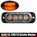 Strobe LED Truck Side Marker Lights 4 LED Amber Truck Emergency Beacon Light Flash Strobe Warning Lamp 12V|Truck Light System|