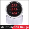 3 In 1 Multifunction Gauge Water Temperature Meter Oil Pressure Gauge 0 10 Bar Voltmeter With Red Backlight 9 32V|Speedometers|