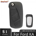 Okeytech Replacement Flip Car Key Shell For Ford Ka 3 Buttons Remote Folding Key Housing Case Holder - Car Key - ebikpro.co