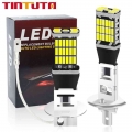 2pcs Car Fog Lamp H1 H3 Led Super Bright 6000k 4014 Chips 45smd Auto Fog Lamp Day Running Light Auto Plug Play Dc 12v - Car Head