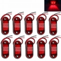 Fuleem 10PCS Red 2LED Clearance Trailer Truck Lorry Side Marker Turn Lamp Light Handy 12V 24V Waterproof|Truck Light System| -