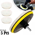 3/4Inch Universal 5PCS Car Polish Pad For M14/M16 Soft Wool Machine Waxing Polisher Car Body Polishing Discs Cleaning Accessries