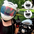 2Pcs Creative Cute Motorcycle Helmet Plush Cat Ears Motocross Helmet Decor Sticker Accessories Cosplayer Styling As Gift|Helmets