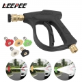 LEEPEE 14MM M22 Socket 1/4" Auto Quick Release Snow Foam Gun Car Washer 5PCS Soap Spray Nozzles Car High Pressure Water Gun