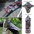 1 Pc Mtb Bike Colorful Pattern Front Back Fender Mountain Bicycle Short Long Mudguards Road Cycling Mud Removal Bicycle Parts -