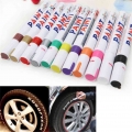 1pcs Waterproof Car Paint Pen Car Wheel Tire Oily Painting Mark Pen Auto Rubber Tyre Tread Metal Permanent Paint Marker 12 Color