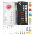 Jtron fuse box 12way 12v 100A max M5 M4 screw terminal LED indicator close open cover with ATC fuse wire full kit for car yacht