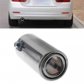 1Pc Universal Stainless Steel Round Car Rear Round Exhaust Pipe Tail Throat Muffler Tip Silver Replacement Car Accessories|Exhau