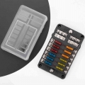 Plastic Cover 12 Ways Blade Fuse 12V 32V Car Boat Fuse Box Holder With Power Panel Board Camper RV Accessories|Fuses| - Office