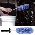 Car Tire Brush Car Wash Super Microfiber Premium Detailing Brush Removable Non-slip Handle Auto Rims Spokes Wheel Cleaning Brush