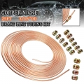 25ft 7.62m Car Roll Tube Coil Of 3/16" Od Copper Nickel Brake Pipe Hose Line Piping Tube Tubing Anti-rust With 16pcs Tube N