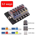 12V 24V Car Blade Fuse Box Holder 6 8 10 12 Ways Modified Fuse Box Terminal Block with LED Warning Light Boat Marine Trike|Fuses