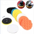 3inch Car Polishing Disc 11Pcs/Set Self Adhesive Buffing Waxing Sponge Wool Wheel Polishing Pad for Car Polisher Drill Adapter|P