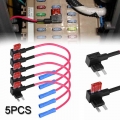 5pcs/set Car Add A Circuit Mini Blade Fuse Splice Holder ATM APM Back Fuses Tap 12V Auto Accessories|Fuses| - ebikpro.com