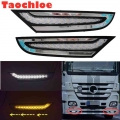 1pair RH LH white amber mp3 DRL MP3 Day time running Lights Bumper Lighting for BENZ Truck MP3|Truck Light System| - Officemat