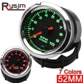 Car Gauge 2" 52mm Tachometer Chrome For 7 Led Colors Adjustable 12v 0-10000 Rpm Meter For Motorcycle Tacho Shift-light + Ho